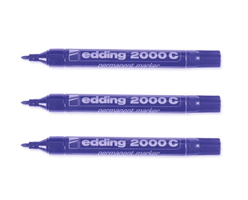 Фото Набор перманентных маркеров Edding E-2000C, круглые, заправляемые, синий (3 шт.) {E-2000C#3-B#3} (1)
