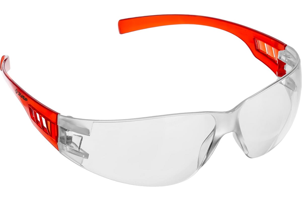 Фото Облегчённые прозрачные защитные очки ЗУБР МАСТЕР широкая монолинза, открытого типа {110325_z01}