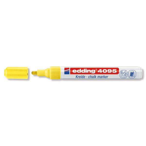 Фото Маркер меловой Edding E-4095 желтый, круглый наконечник 2-3 мм, стираемый {E-4095#65}
