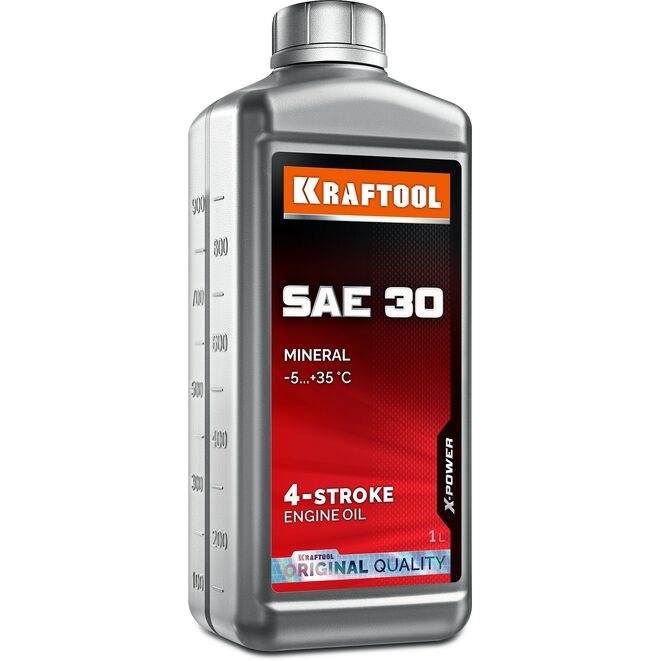 Фото Минеральное масло для 4-тактных двигателей KRAFTOOL SAE 30, 1 л {41512-1}