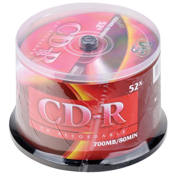 Фото Диск CD-R VS 700 Mb, 52x, Cake Box (50), (50/200) {VSCDRCB5001}