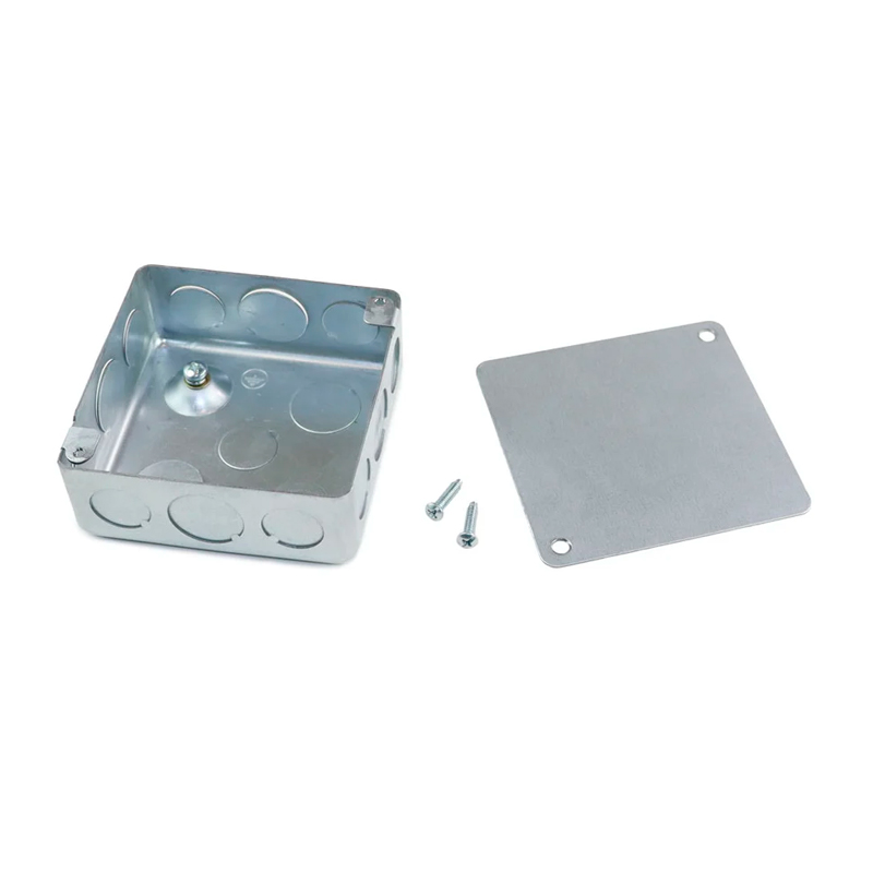 Фото Коробка стальная с предвырубленными отверстиями 100х100х40 IP30 ГОФРОМАТИК {zeta30349} (1)