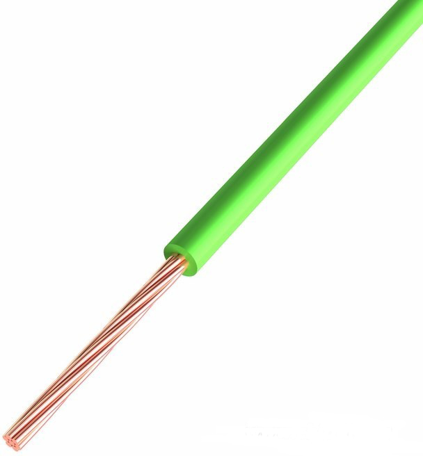 Фото Провод ПГВА Rexant, 1 х 0.50 мм² Cu, зелёный (бухта) {01-6513-1}
