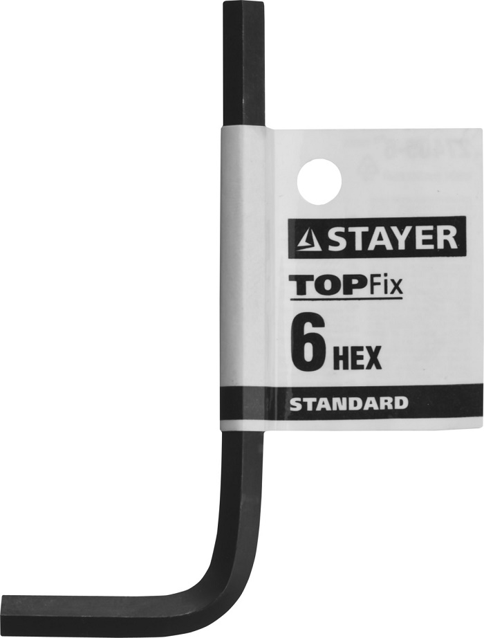 Фото Ключ имбусовый STAYER "STANDARD", сталь, черный, 6мм {27405-6} (1)