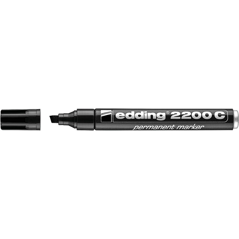 Фото Перманентный маркер Edding, заправляемый, клиновидный наконечник, 1-5 мм, черный {E-2200C#1}
