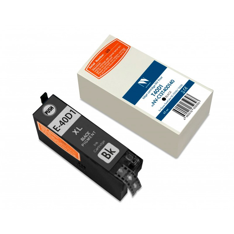 Фото Струйный картридж NV Print T40D1 (NV-C13T40D140) Black для Epson SureColor SC-T5100/T3100 (65 мл) совместимый {D6239}