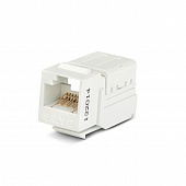 Фото Вставка KJNE-8P8C-C6-90-WH Keystone Jack RJ45(8P8C) кат.6 110 IDC заделка с помощью NE-TOOL бел. Hyperline 46044