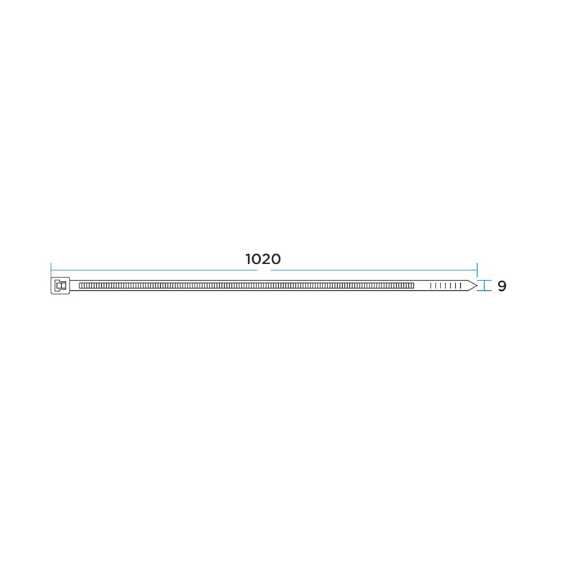 Фото Стяжка кабельная нейлоновая 1020x9,0мм, белая (25 шт/уп) REXANT {07-1020-25} (1)