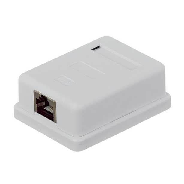 Фото Hyperline SB1-1-8P8C-C5e-SH-WH Розетка компьютерная RJ-45(8P8C), категория 5e, экранированная, одина {430229}