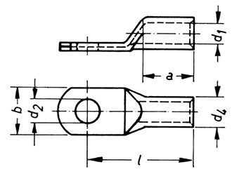 Фото Наконечник трубчатый медный DIN46235 Klauke 240 мм² под болт М20 {klk112R20} (1)