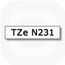 Фото Лента TZe-N231 Brother (12 мм, черный на белом) {TZEN231} (1)