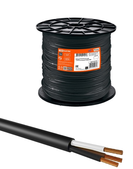 Фото Кабель КГТП-ХЛ 3х2,5-0,66 ГОСТ на катушке (100м) TDM {SQ0110-0176} (1)