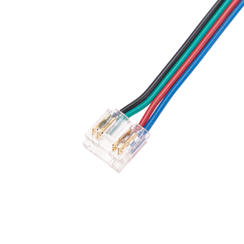 Фото Коннектор с проводами для подключения к контроллеру светодиодной ленты RGB COB 10мм REXANT {148-110} (3)