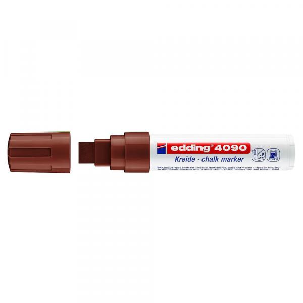 Фото Маркер меловой Edding E-4090 коричневый, клиновидный наконечник 4-15 мм, стираемый {E-4090#7}
