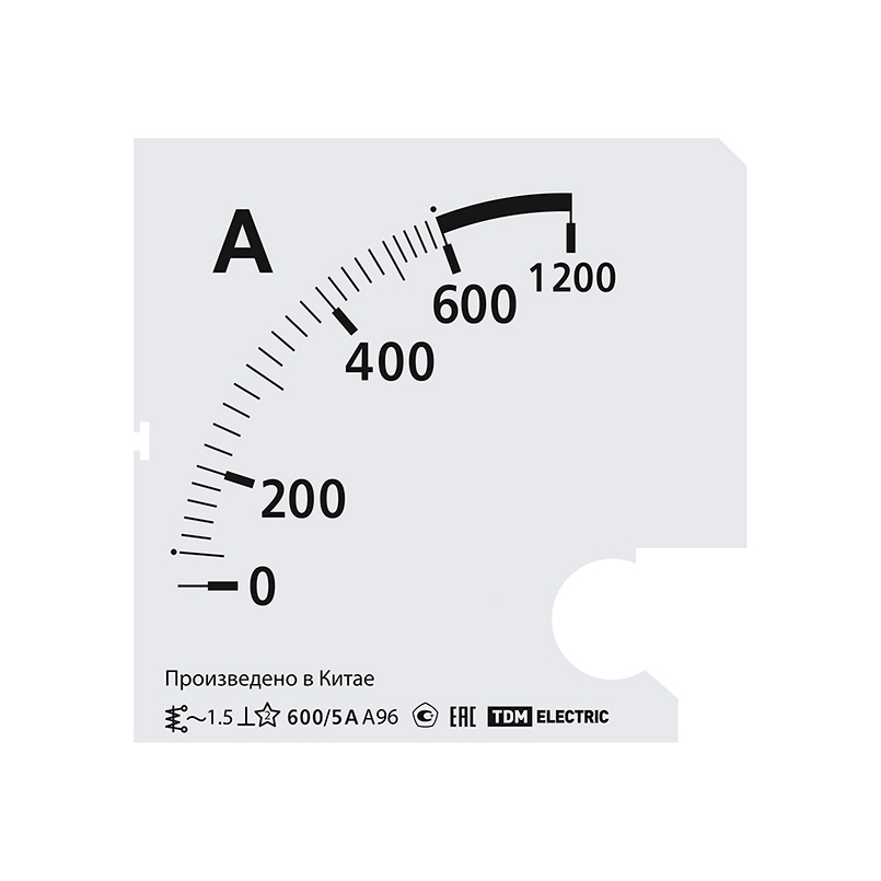 Фото Шкала Ш96 600/5А-1,5 (для А96 Х/5А) TDM {SQ1102-2020}