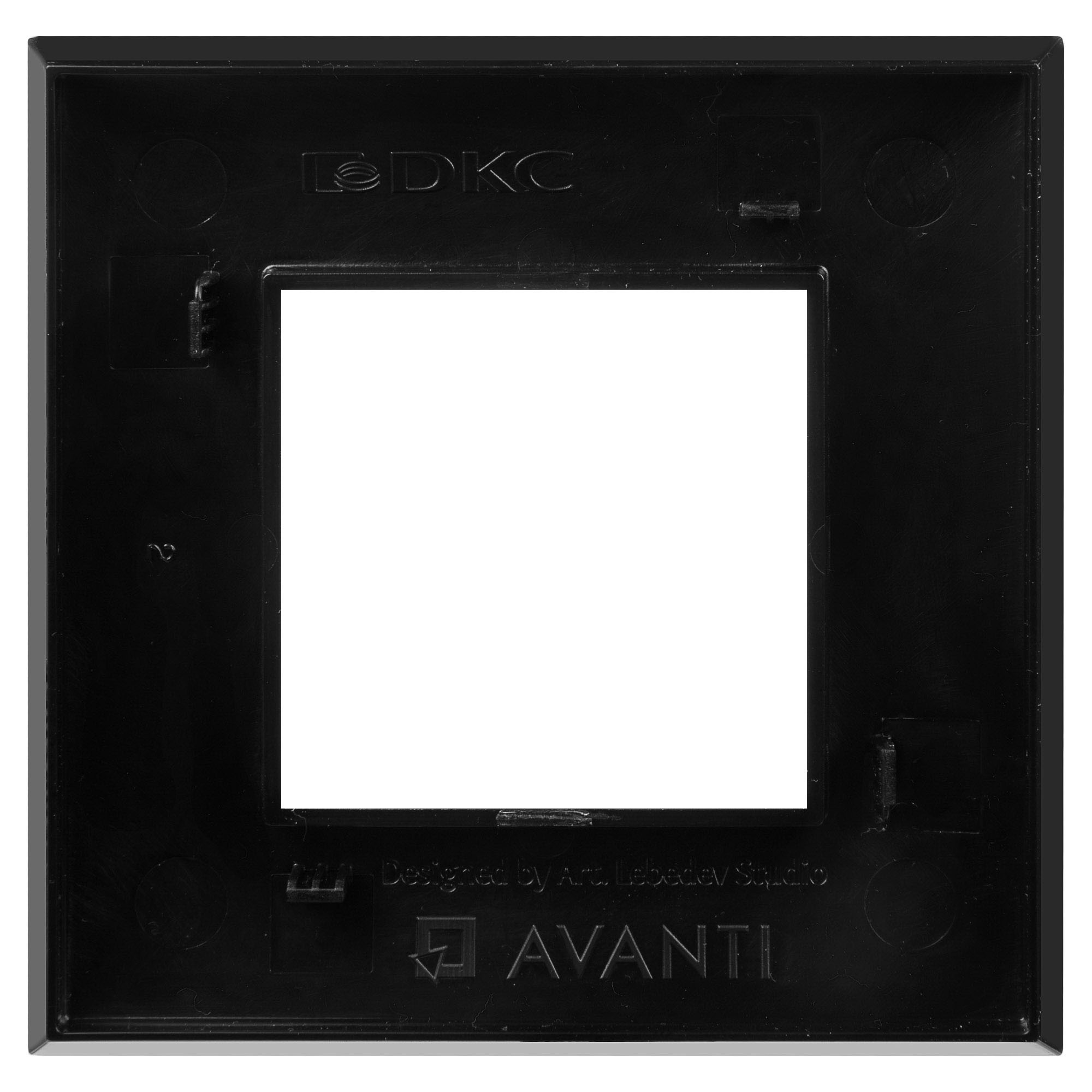 Фото Рамка 2 модуля DKC Avanti "Черный квадрат" {4402902} (5)