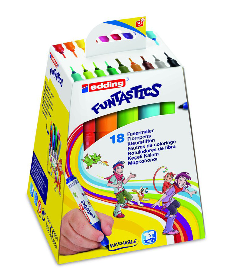 Фото Набор маркеров для рисования Edding FUNTASTICS, 3 мм, 18 цветов {E-14#18S}