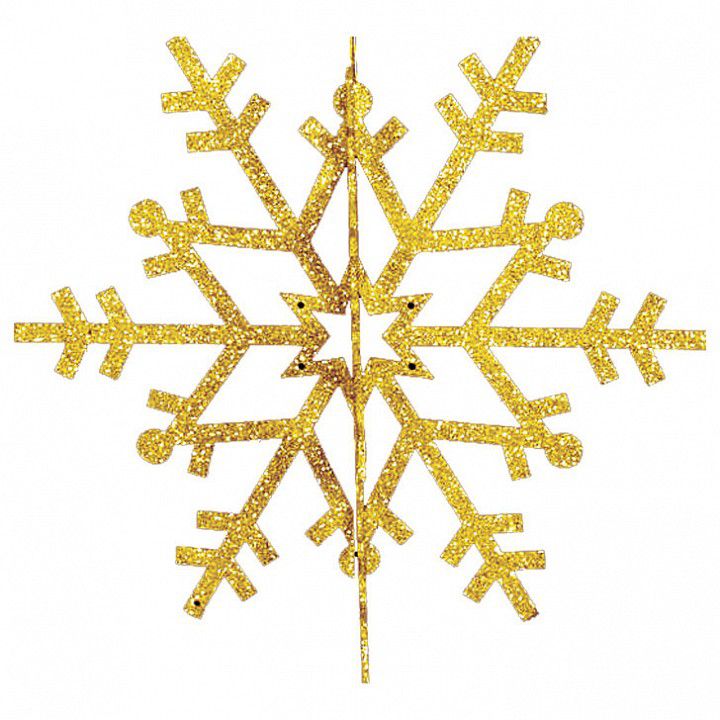Фото Елочная фигура "Снежинка резная 3D", 61 см, цвет золотой {502-361}
