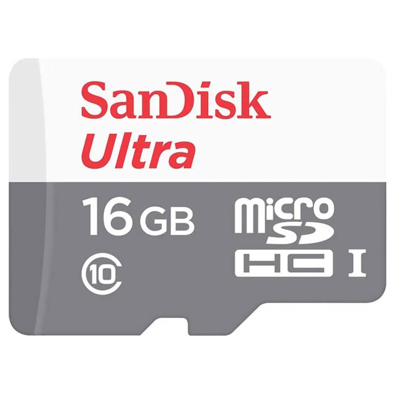 Фото Флеш карта microSD 16GB SanDisk microSDHC Class 10 Ultra 80MB/s {SDSQUNS-016G-GN3MN}