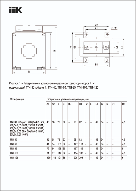 Фото Трансформатор тока ТТИ-85 1000/5А кл. точн. 0.5 15В.А IEK ITT50-2-15-1000 (2)