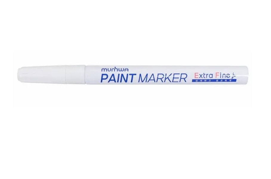 Фото Маркер-краска MunHwa «Extra Fine Paint Marker» 1 мм, белая, нитрооснова {08-7205}