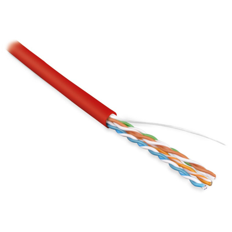 Фото Hyperline UUTP4-C5E-S24-IN-PVC-RD-100 (100 м) Кабель витая пара, неэкранированная U/UTP, категория 5 {443603}