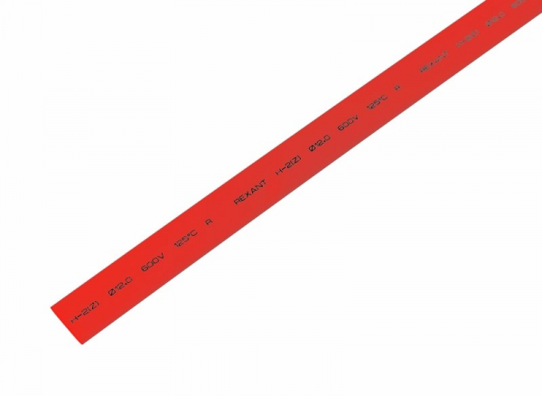 Фото Трубка термоусаживаемая 8,0/4,0 мм красная, ролик 2,44 м REXANT {29-0044}