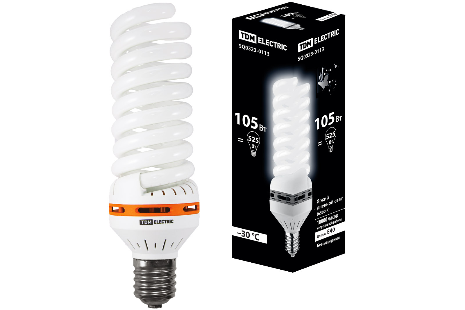 Фото Лампа энергосберегающая КЛЛ-FS-105 Вт-6500 К–Е40 (85х280 мм) TDM {SQ0323-0113}