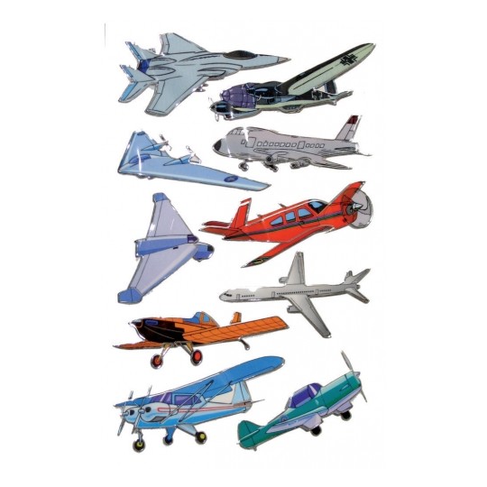 Фото Стикеры детские Самолеты 3D пленка 76 x 120 мм {53751} (1)