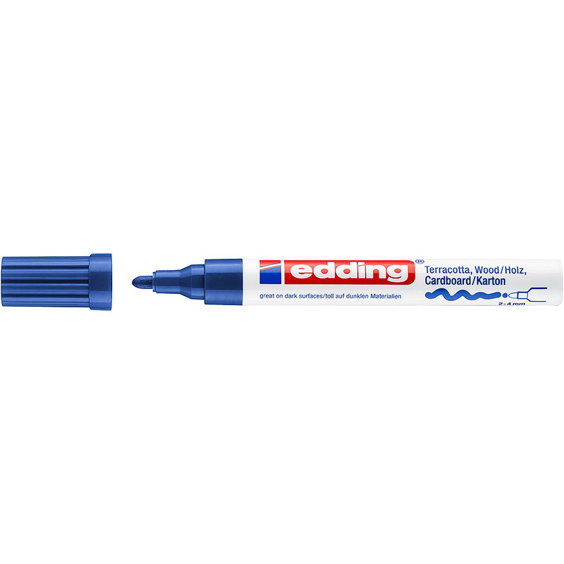Фото Лаковый матовый маркер Edding E-4000 синий, круглый наконечник 2-4 мм {E-4000#3}
