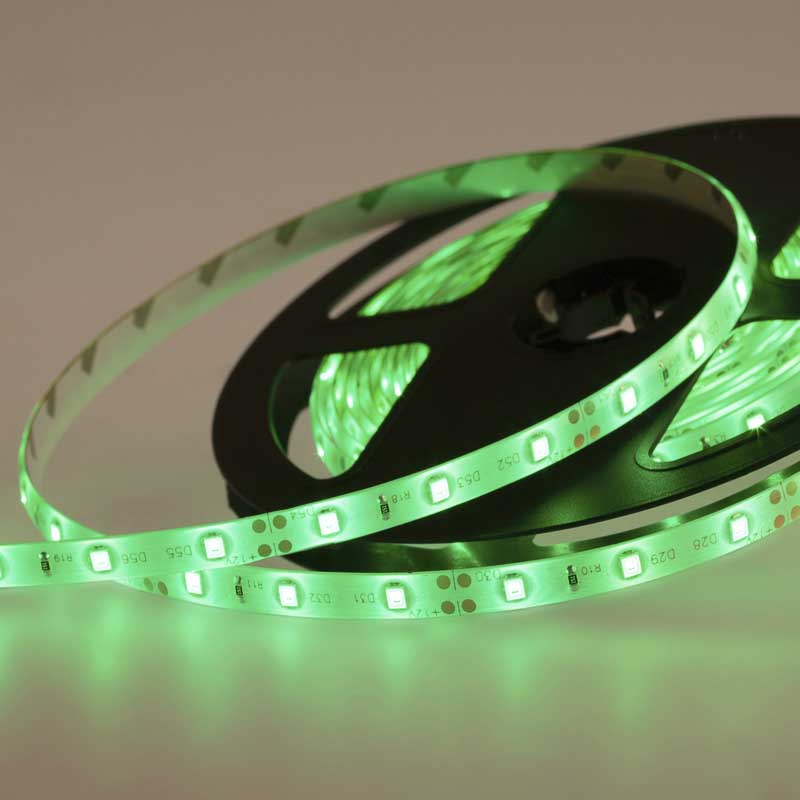 Фото Светодиодная лента, 8 мм, зеленый, SMD 2835, 60 LED/м, 12 В, Lamper {141-354} (2)