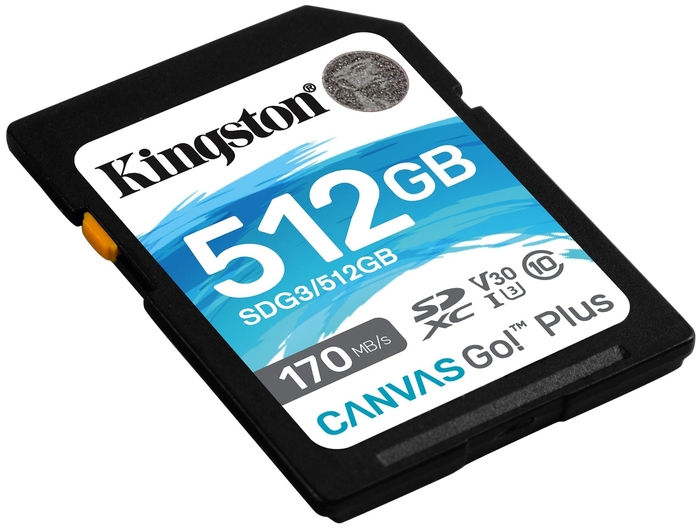 Фото Флеш карта SD 512GB Kingston SDXC Class 10 UHS-I U3 V30 Canvas Go Plus 170MB/s {SDG3/512GB}