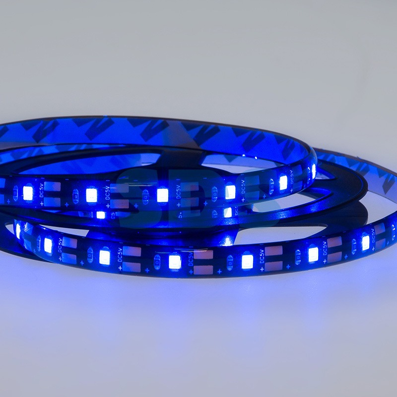 Фото Светодиодная лента LED с USB коннектором, 8 мм, синий, SMD 2835, 60 LED/м, 5 В, Lamper {141-383} (1)