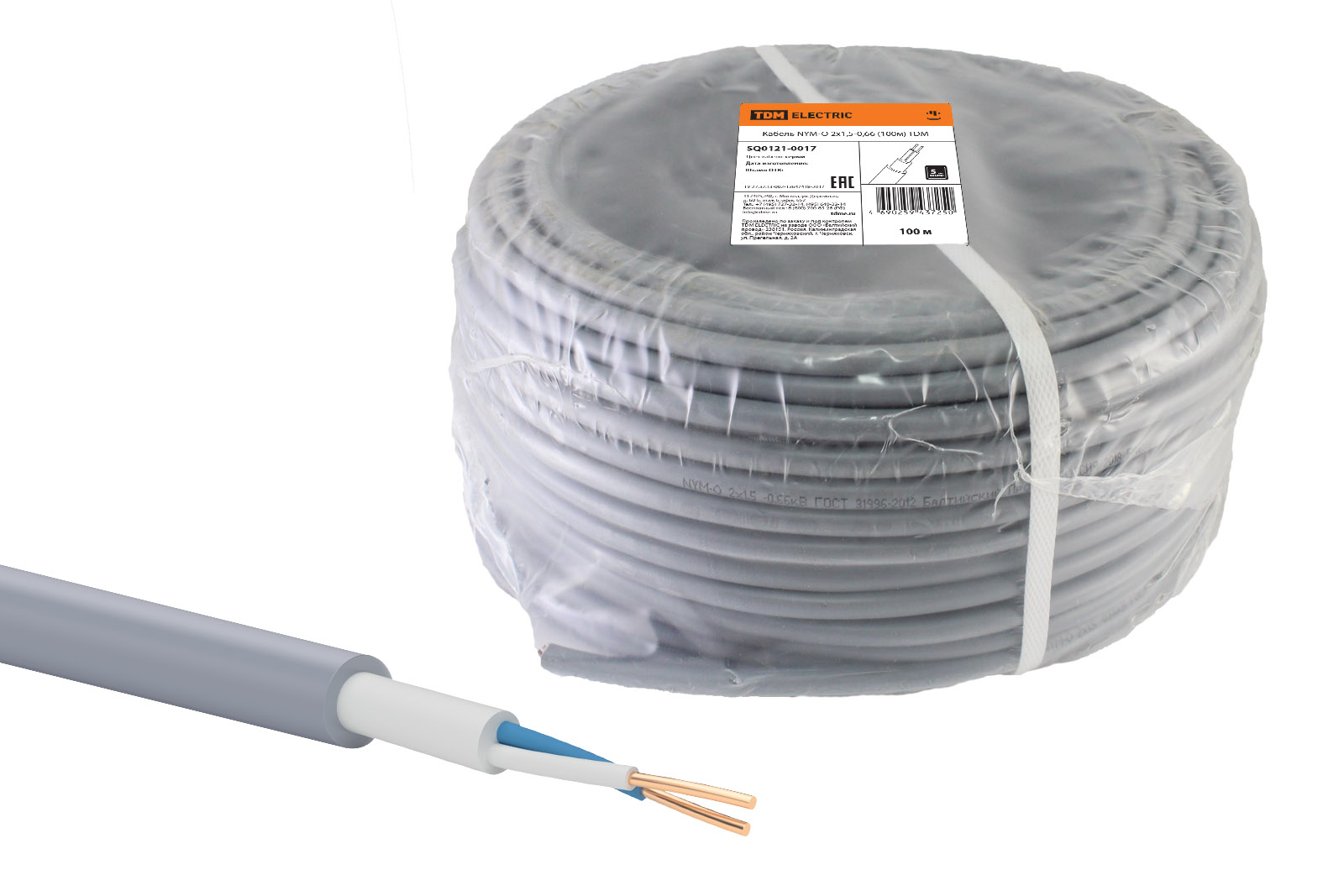 Фото Кабель NYM-O 2х1,5-0,66 TDM {SQ0121-0017}