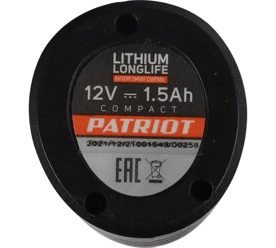 Фото Батарея аккумуляторная Li-ion для шуруповертов PATRIOT серии The One, Модели: BR 104Li, Емкость аккумулятора: 1,5 Ач, напряжение: 12В {180201107} (1)