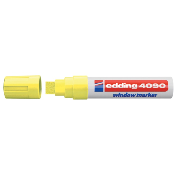 Фото Маркер меловой Edding E-4090 желтый, клиновидный наконечник, 4-15 мм, стираемый {E-4090#65}