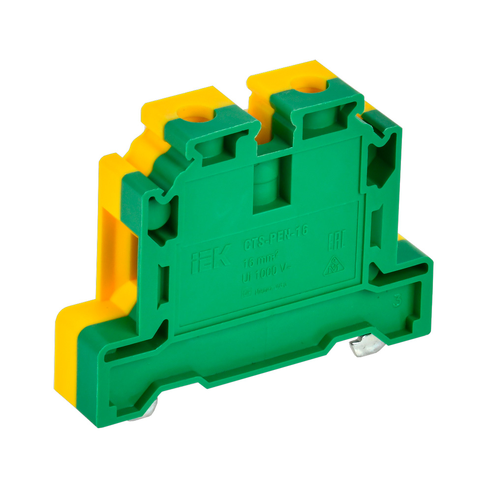 Фото Колодка клеммная CTS-PEN ARMAFIX земля 16кв.мм желт./зел. IEK YCT11-00-K52-016