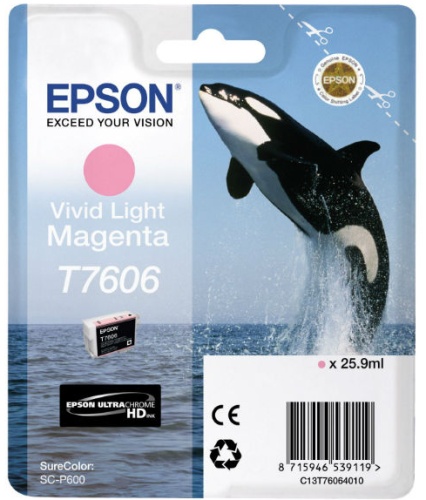 Фото Картридж EPSON T7606 светло-пурпурный для SC-P600 {C13T76064010}