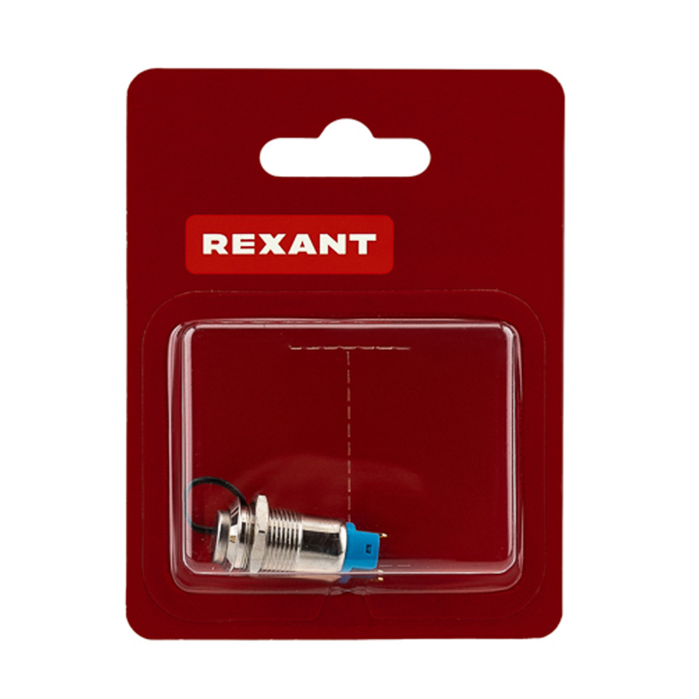 Фото Кнопка антивандальная Rexant (ON)-OFF Ø 12 (2с) выпуклая, без фиксации (A12-B2) {06-0339-A} (1)