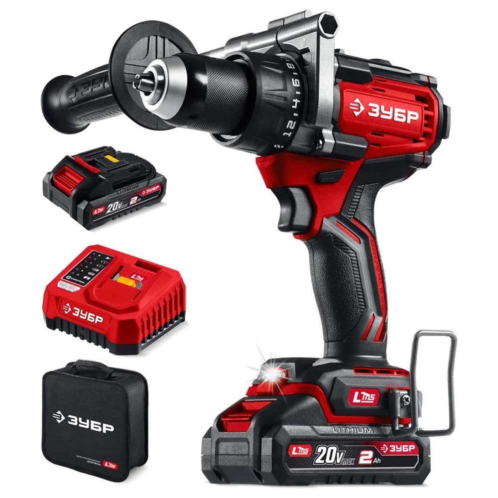 Фото Бесщеточная дрель-шуруповерт, 165 Н·м, 2 АКБ LMS (2 А·ч), 20 В, сумка, ЗУБР {ДБ-165-22}