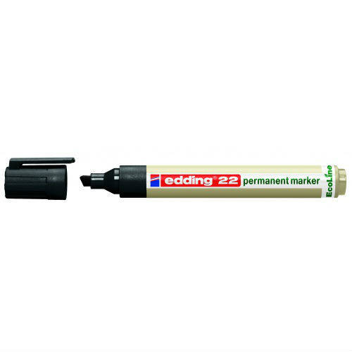 Фото Перманентный маркер Edding EcoLine, клиновидный наконечник, 1,5-5 мм, черный {E-22#1}