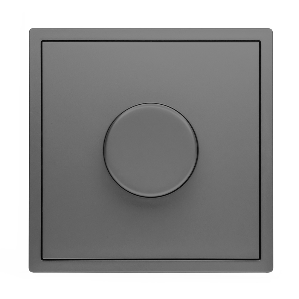 Фото Диммер серый, механический поворотный, с тонкой пластиковой рамкой Vell {GY-1D-Grand} (3)