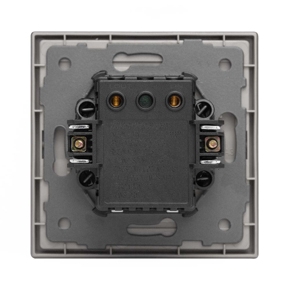 Фото Диммер серый, механический поворотный, с тонкой пластиковой рамкой Vell {GY-1D-Grand} (5)