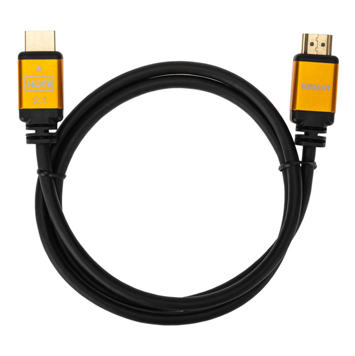 Фото Кабель Rexant HDMI - HDMI 2.1 длина 1 метр GOLD {17-6002}