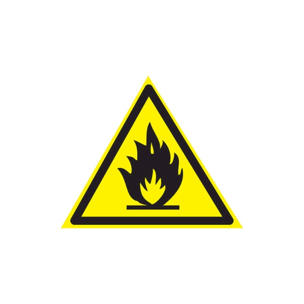 Фото Наклейка знак пожарной безопасности «Пожароопасно», 150х150х150 мм, Rexant {55-0020}