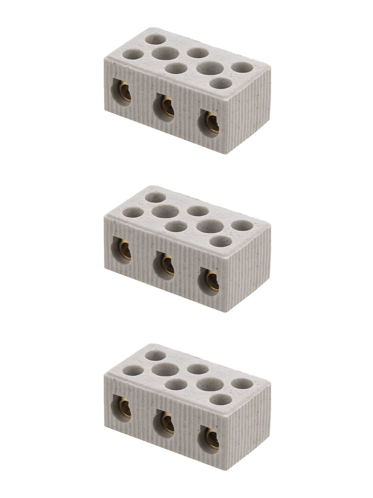 Фото Керамический блок зажимов 30 Ампер 3 пары контактов с крепежным отверстием TDM {SQ0531-0513}