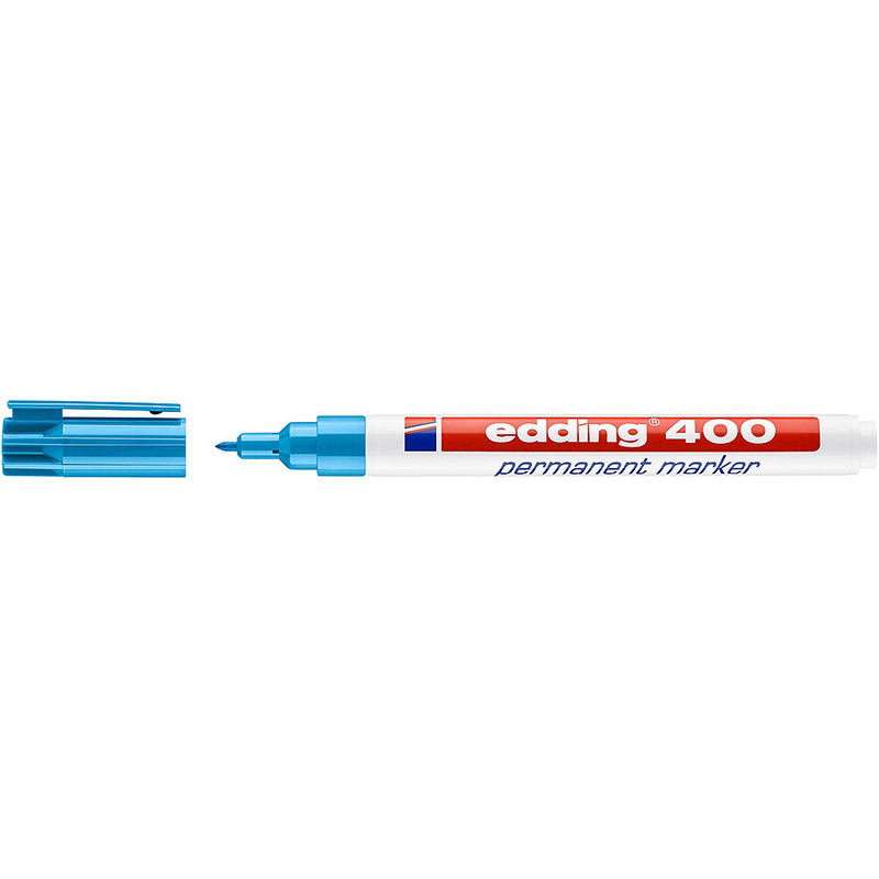 Фото Перманентный маркер Edding E-400 голубой, круглый наконечник 1 мм {E-400#10}