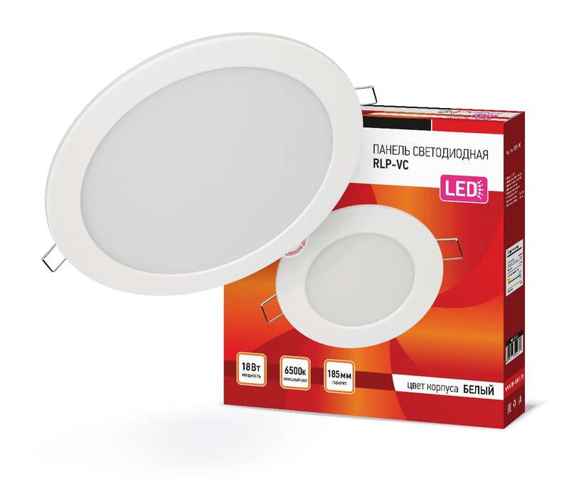 Фото Светильник светодиодный RLP-VC 18Вт 230В 6500К 1440лм 185мм бел. (Аналог Downlight) IP40 IN HOME 4690612024547