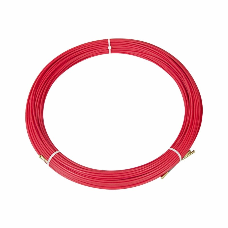 Фото Протяжка кабельная REXANT (мини УЗК в бухте), стеклопруток, d=3,5 мм 100 м, красная {47-1100}