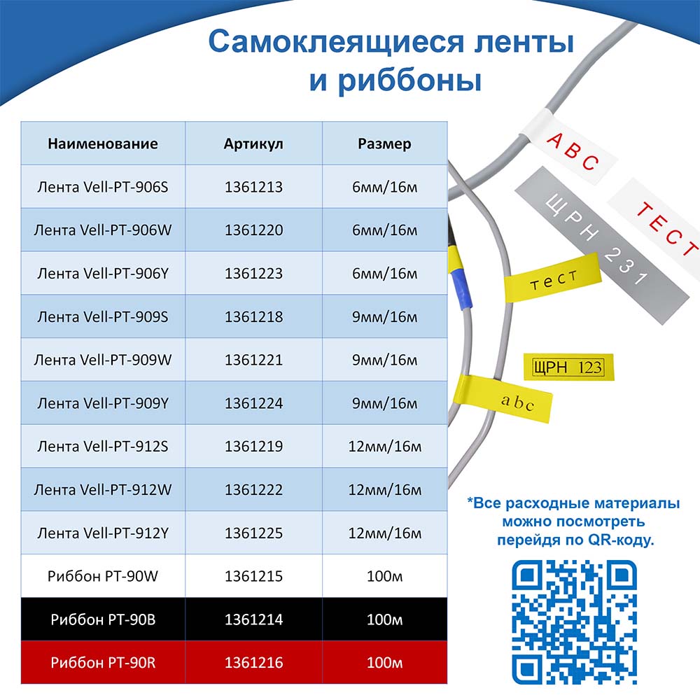 Фото Принтер Puty P995CH для печати на ПВХ и термоусадочной трубке, с русской клавиатурой, печатает только на расходных материалах Vell CH {P995CH} (19)